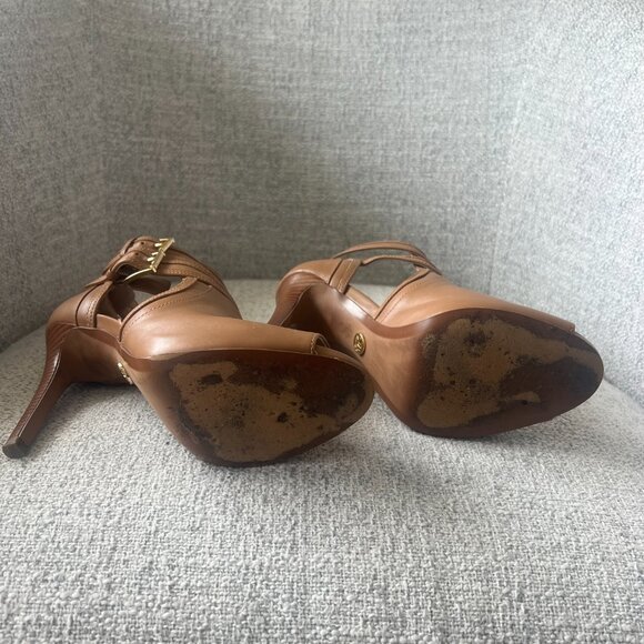 Michael Kors Blaze Leather Open-Toe Acorn Bootie US Size 7 - Picture 8 of 8